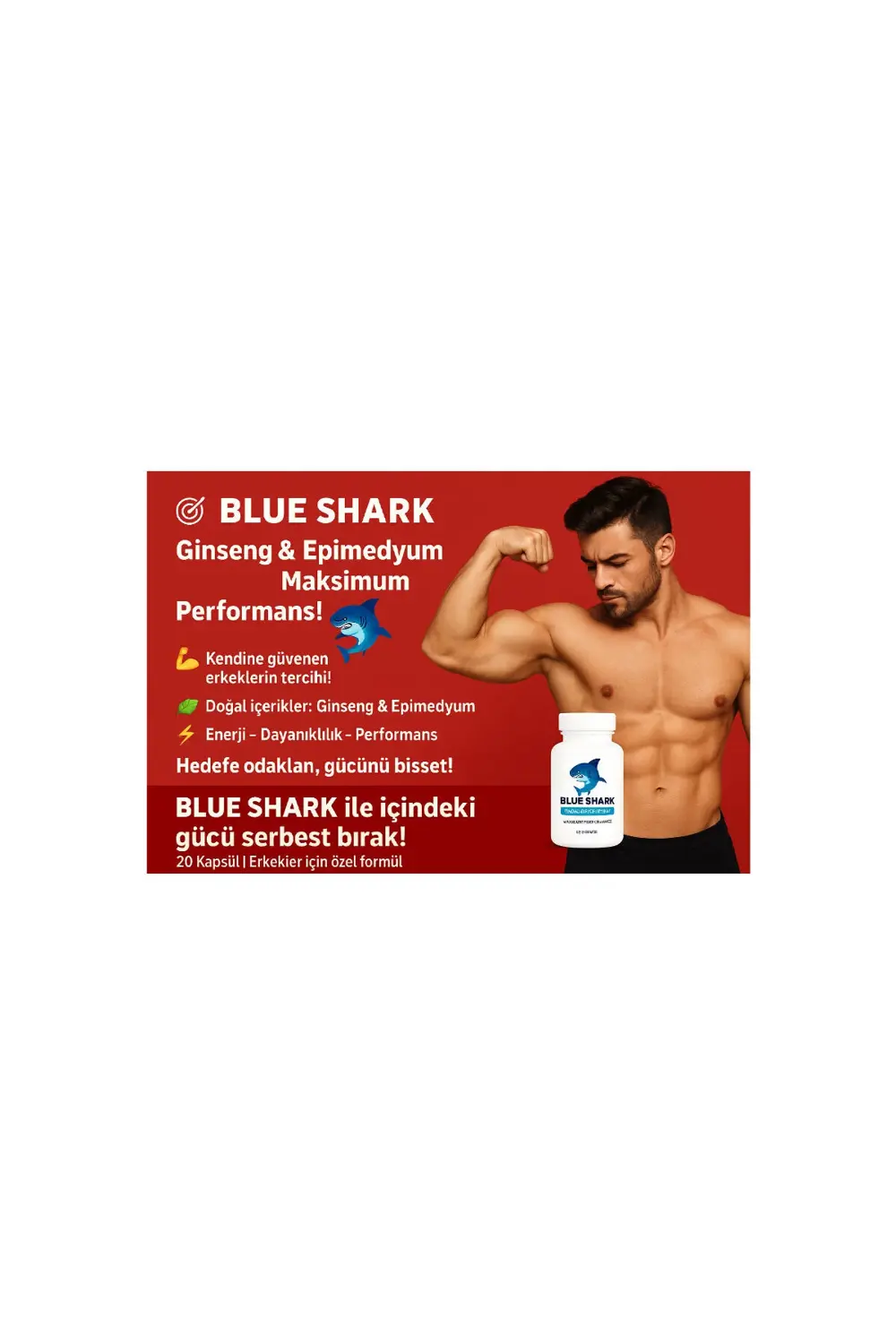 Blue Shark Ginseng&Epimedium Erkekler İçin Destekleyici 20'li x 1