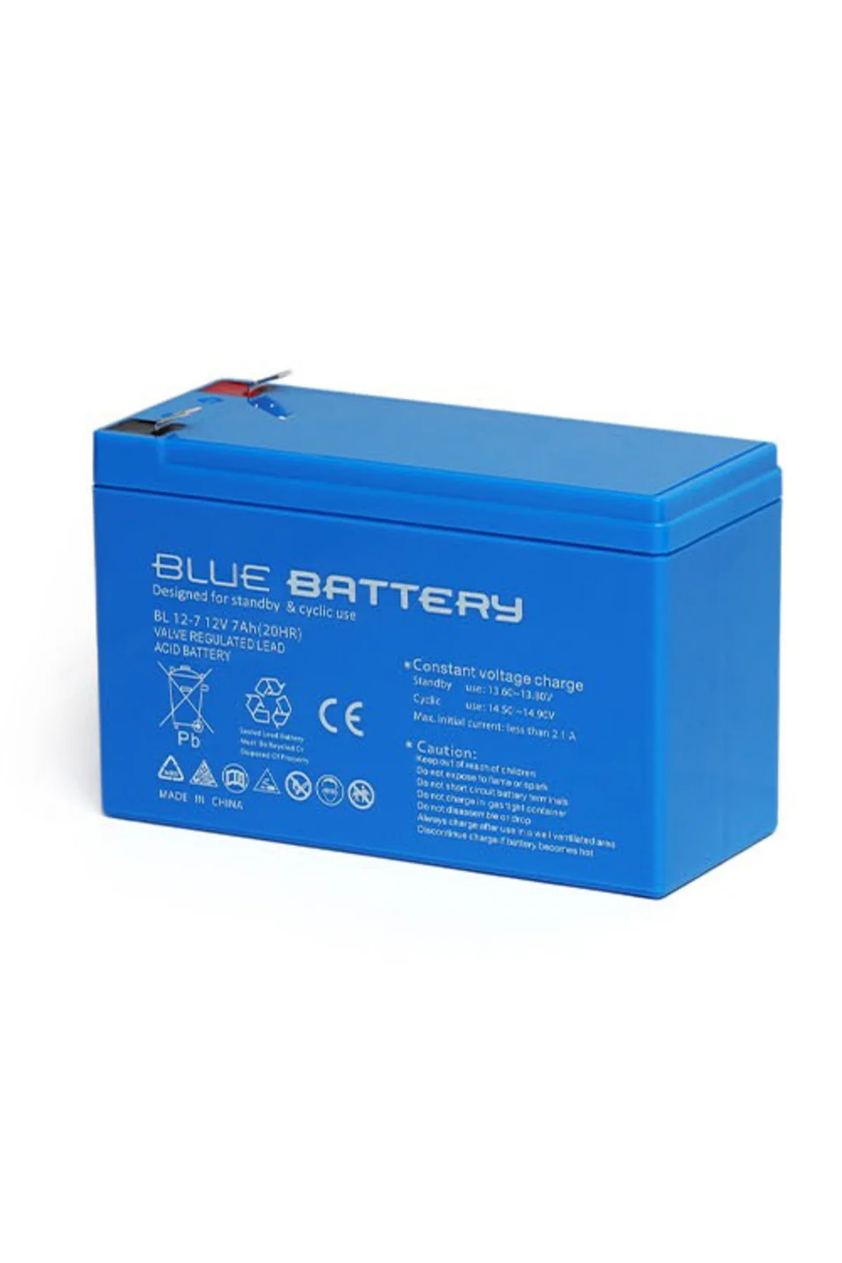 BLUEBATTERY 12V 7AH Kuru Tip Bakımsız Akü