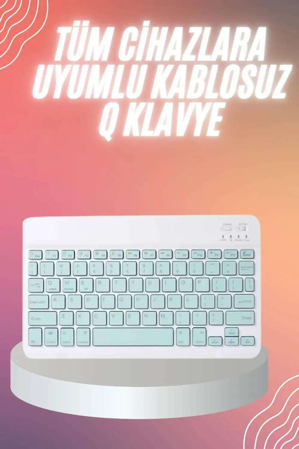 Bluetooh Wıreless Keyboard Siyah Q Klavye İOS Ipad Android Window