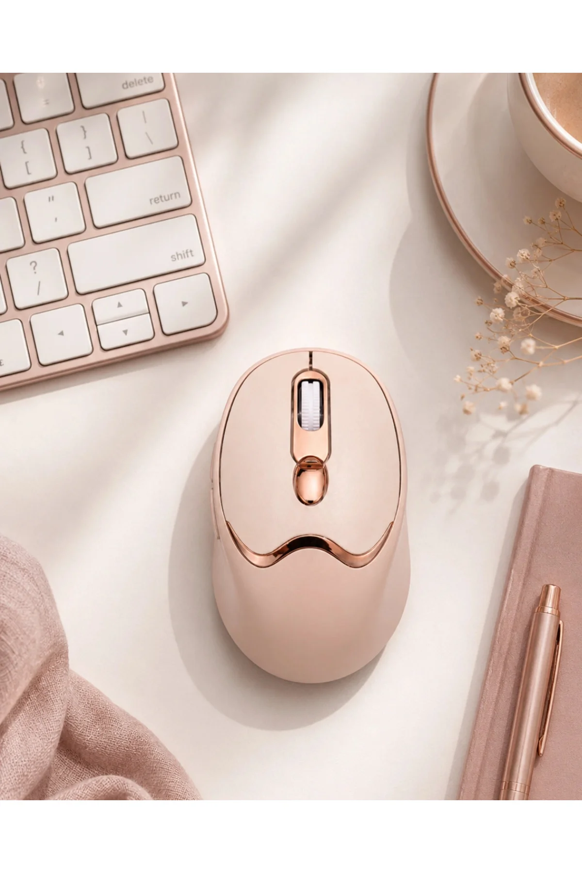 Bluetooth 2.4G Destekli Sessiz Kablosuz Mouse Şarjlı Tasarım