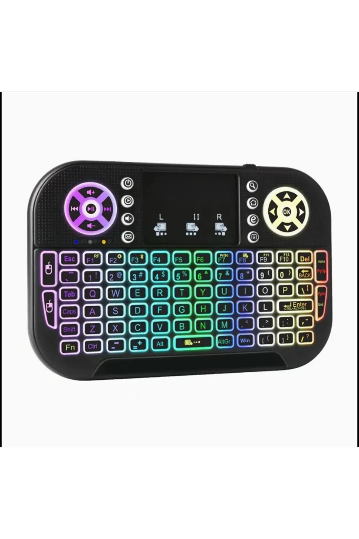 Bluetooth 2.4G Kablosuz Mini Klavye Air Mouse RGB Aydınlatmalı Touchpad Android TV Box Smart TV