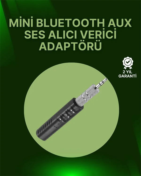 Bluetooth 4.1 Ses Alıcısı - 3.5mm Girişli Kablosuz Hoparlör ve Kulaklık Dönüştürücü