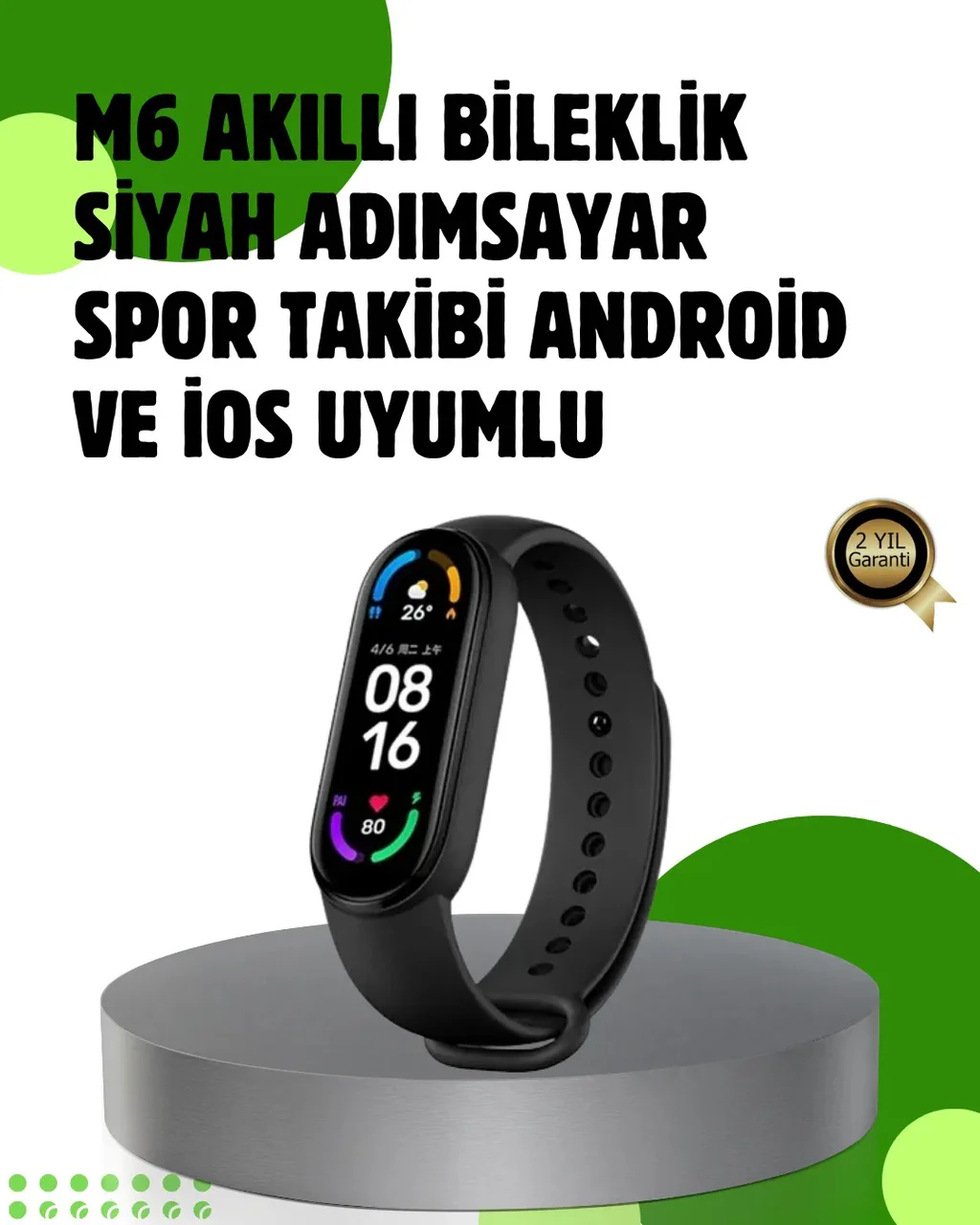 Bluetooth 5.0 Akıllı Bileklik Kalp, Uyku Ve Aktivite Takibi