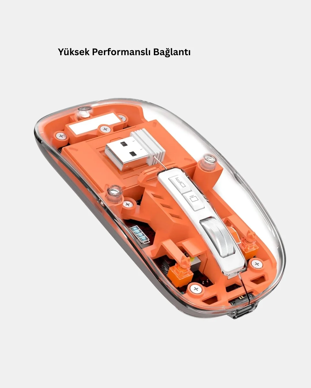 Bluetooth 5.0 &amp; 2.4GHz Kablosuz Fare – 3 Cihaz Bağlantılı, Hızlı Geçiş, USB Alıcılı