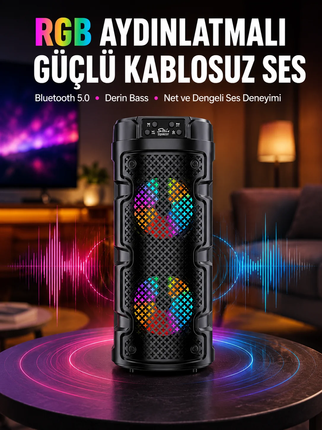 Bluetooth 5.0 Destekli Yüksek Ses Kaliteli Hoparlör Yeni Nesil