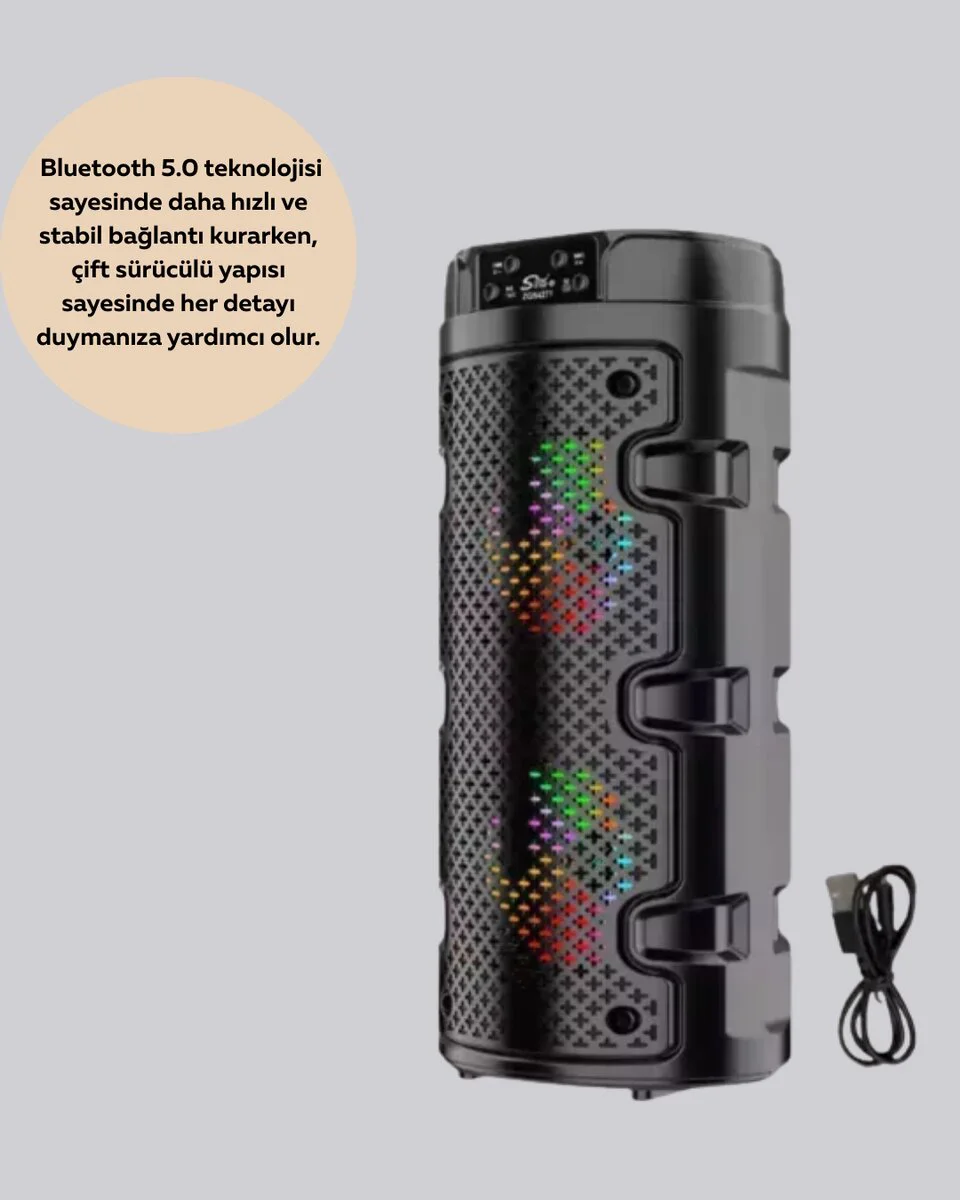 Bluetooth 5.0 Destekli Yüksek Ses Kaliteli Hoparlör - Kablosuz Taşınabilir Ses Çözümü