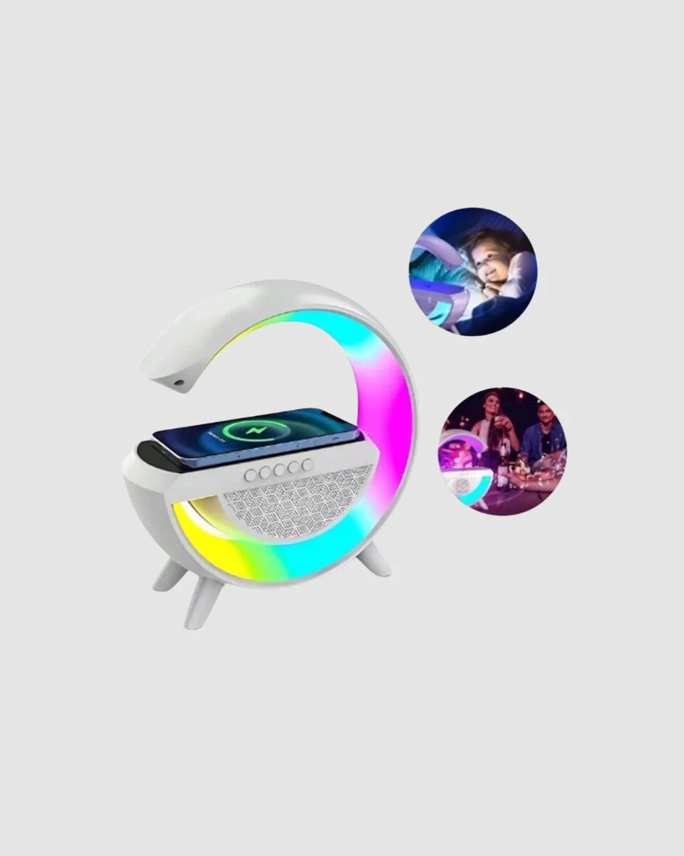Bluetooth 5.0 Hoparlör – Kablosuz Şarj RGB Gece Lambası ve FM Radyo ile Müzik Keyfini Yükseltin