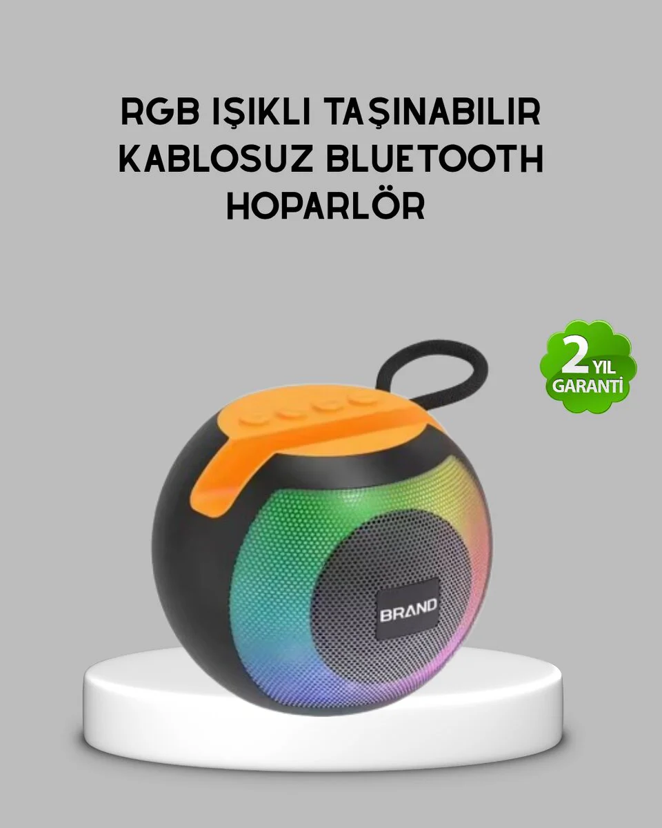 Bluetooth 5.0 Hoparlör – RGB Işıklı Güçlü Bas ve 360° Surround Se