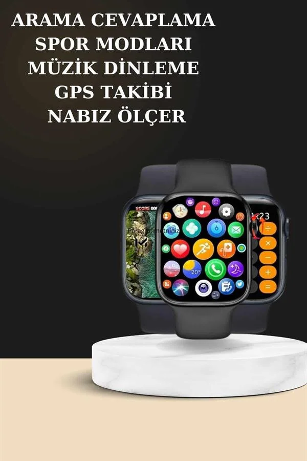 Bluetooth 5.0 Kablosuz Kulaklık & Akıllı Saat - Aktif Gürültü Engelleme, Suya Dayanıklı, 44mm Paslanmaz Çelik Kasa, Sağlık ve Spor Takibi