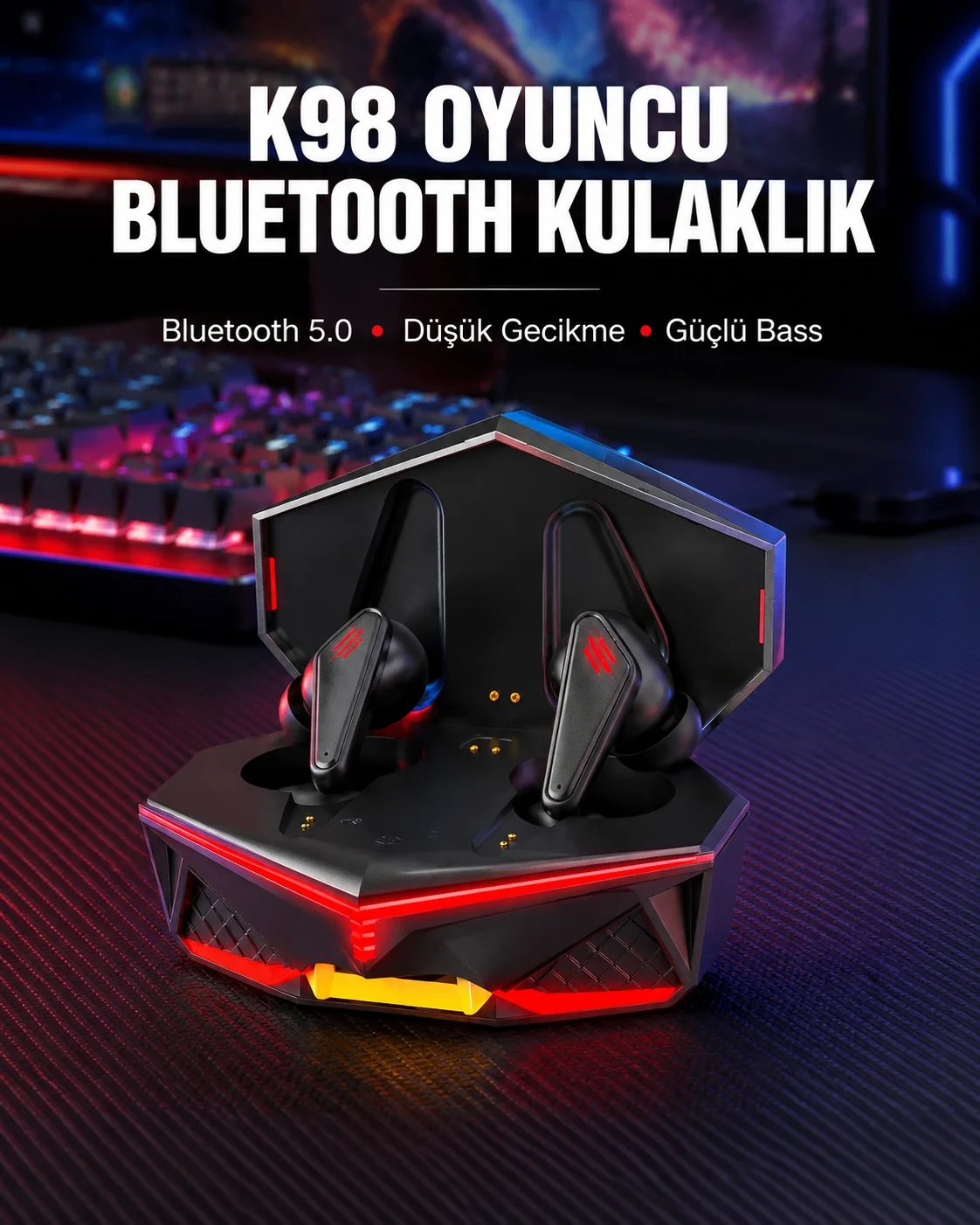 Bluetooth 5.0 Kablosuz Gaming Kulaklık Suya Dayanıklı Yeni Nesil