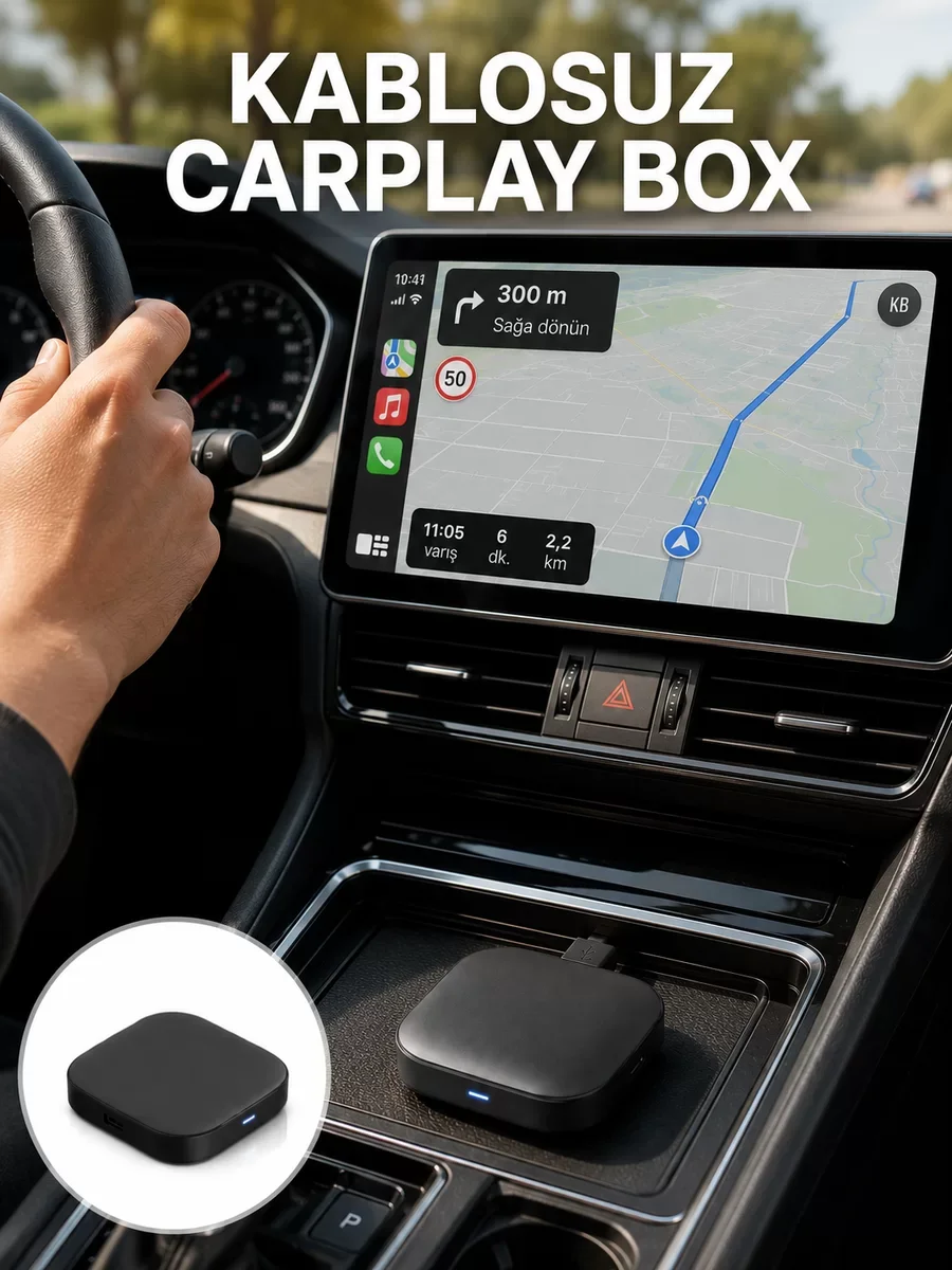 Bluetooth 5.0 Kablosuz Android Auto Araç İçi Adaptör - Sürüş Deneyiminizi Yükseltin