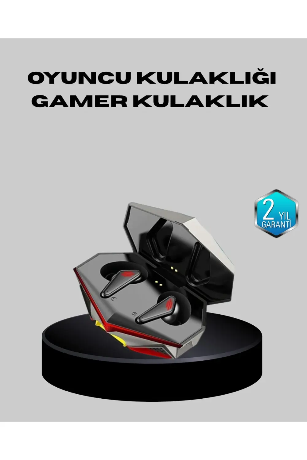 Bluetooth 5.0 Kablosuz Kulaklık Led Işıklı Silikonlu Tasarımlı