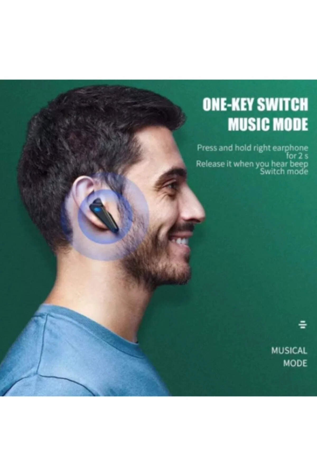 Bluetooth 5.0 Kulak İçi Oyuncu Kulaklığı, Mikrofon ve RGB Aydınlatmalı Siyah Tasarım
