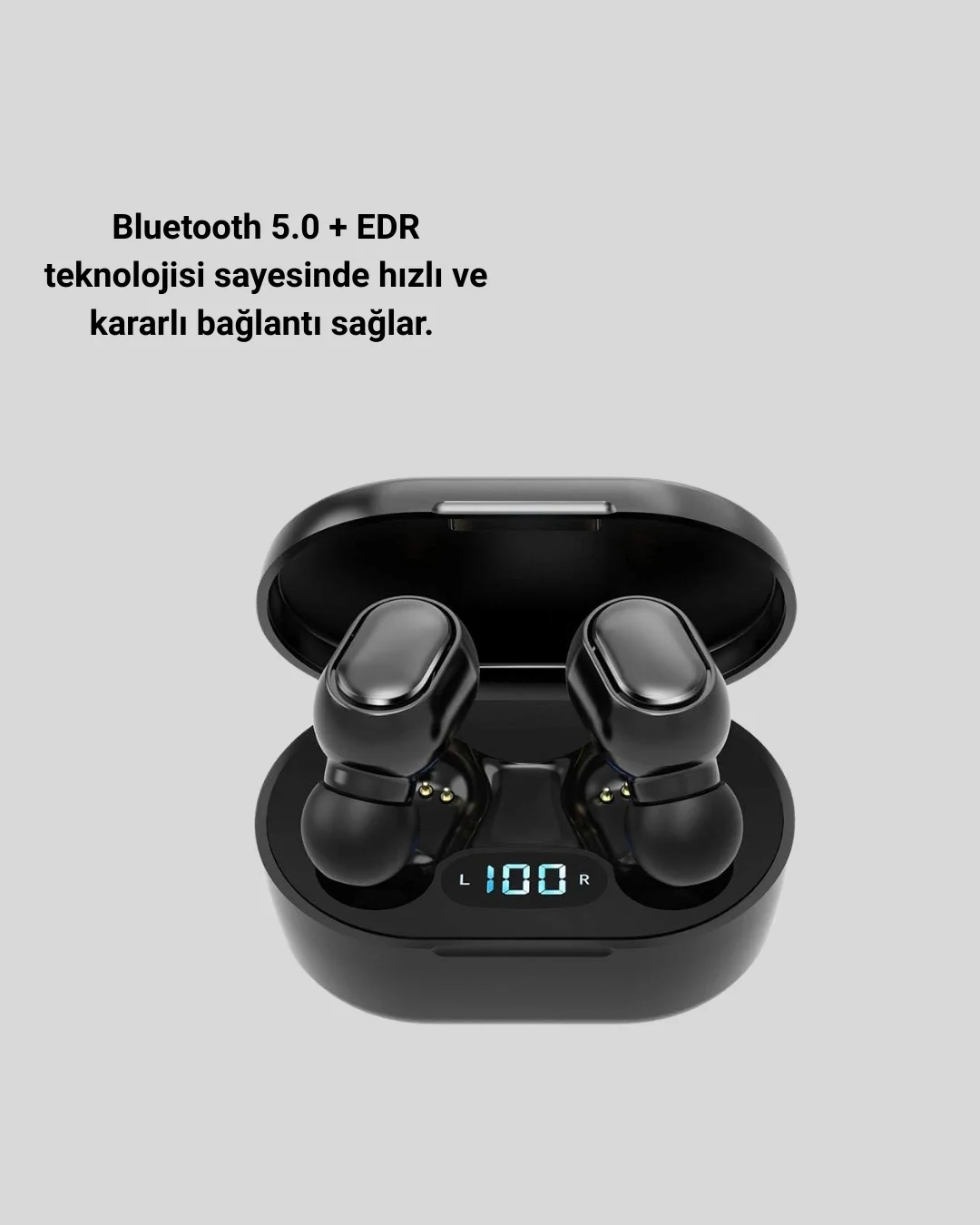 Bluetooth 5.0 Kulaklık – LED Ekranlı Şarj Kutusu Yeni Nesil