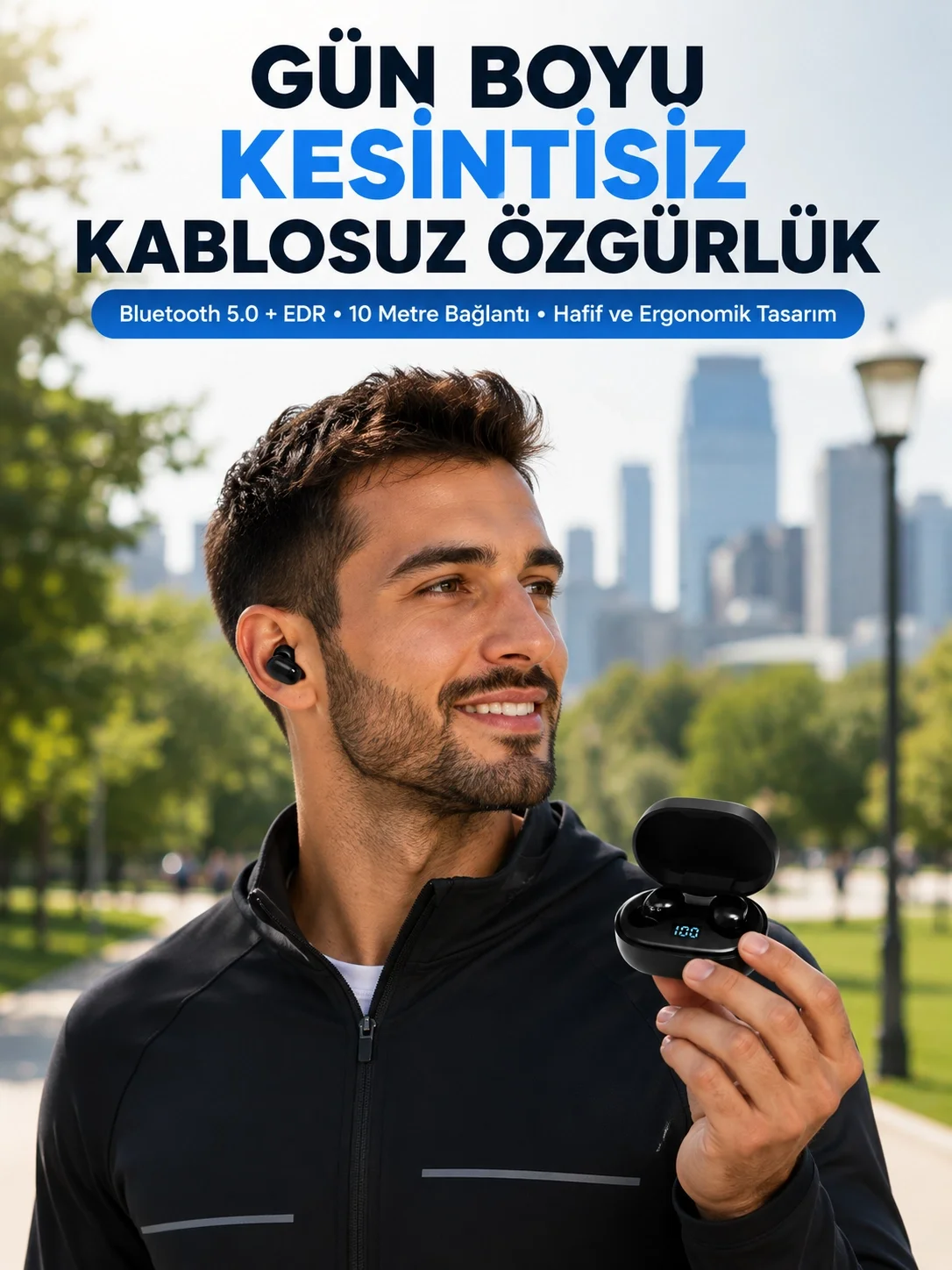 Bluetooth 5.0 Kulaklık – LED Ekranlı Şarj Kutusu Yeni Nesil