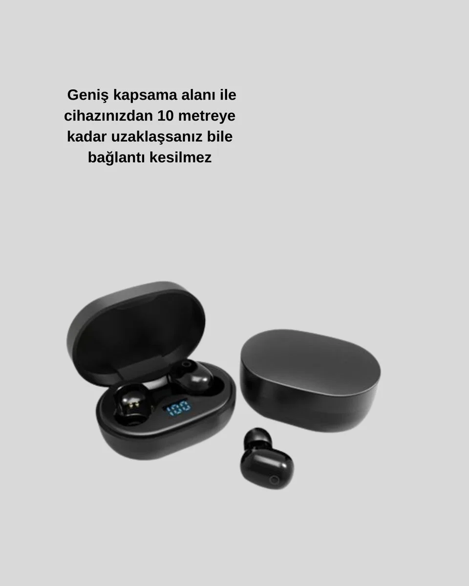 Bluetooth 5.0 Kulaklık – LED Ekranlı Şarj Kutulu Kablosuz Kulaklık