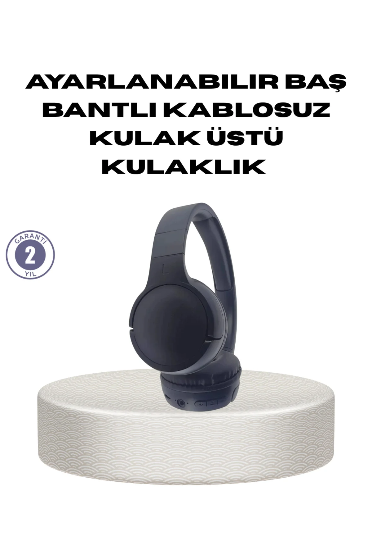 Bluetooth 5.0 Siyah Kablosuz Kulaklık 18 Saat Batarya Katlanabili
