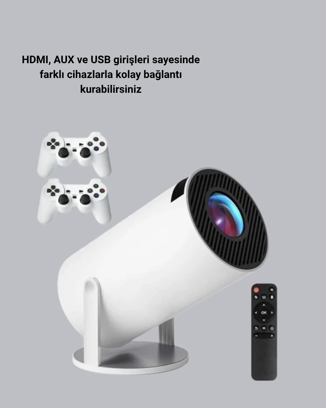 Bluetooth 5.0 ve Wi-Fi 6 Akıllı 4K Projeksiyon Yeni Nesil Bluetooth 5.0 ve Wi-Fi 6 Akıllı 4K Projeksiyon Yeni Nesil