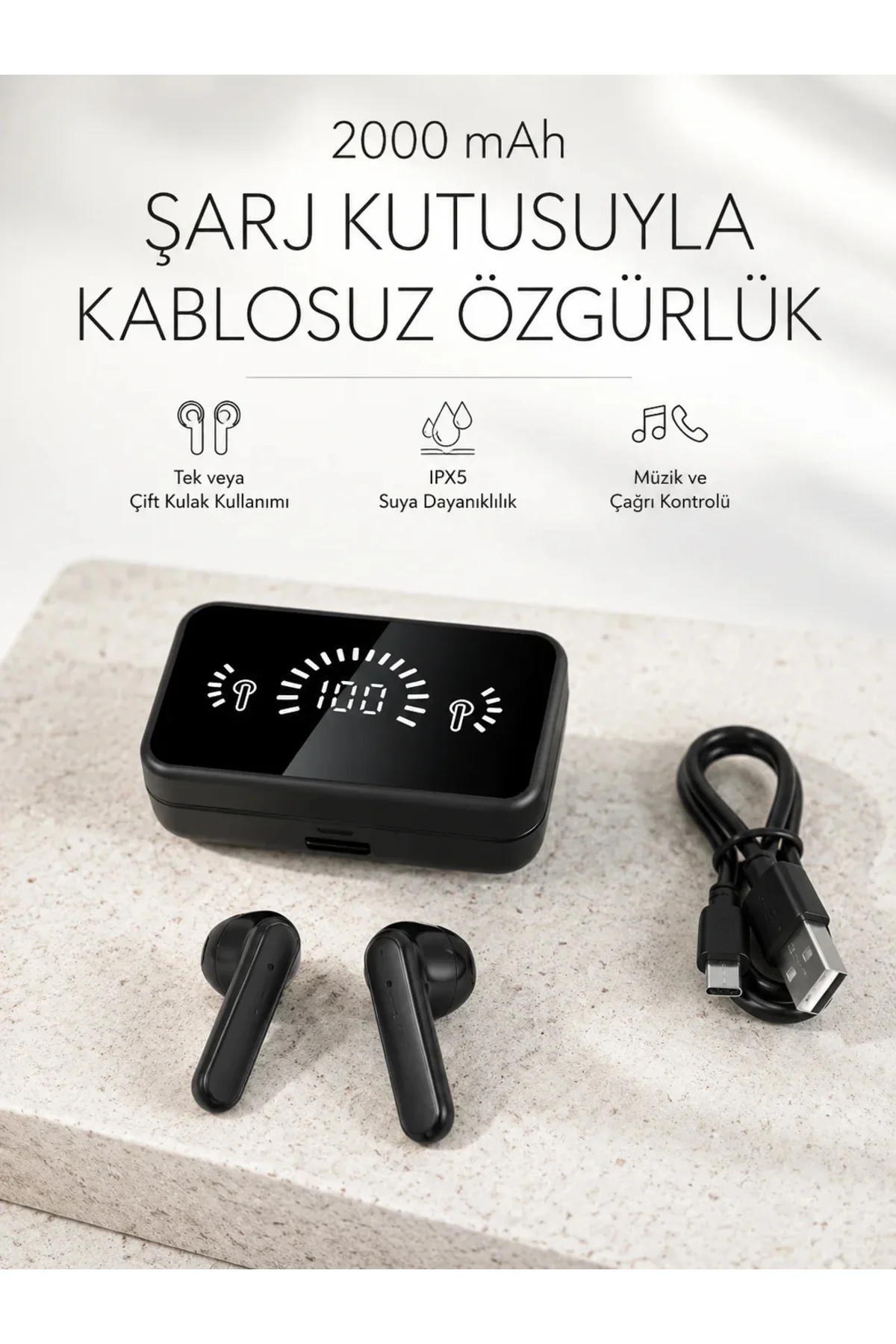 Bluetooth 5.1 Destekli bluetooth kulaklık – ANC ve Stereo Sesli