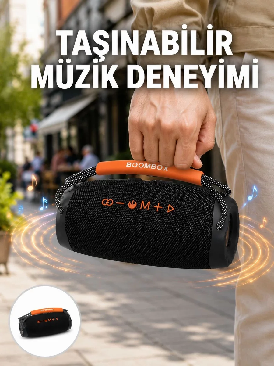 Bluetooth 5.1 Kablosuz Hoparlör Derin Bas RGB Işıklı Yeni Nesil