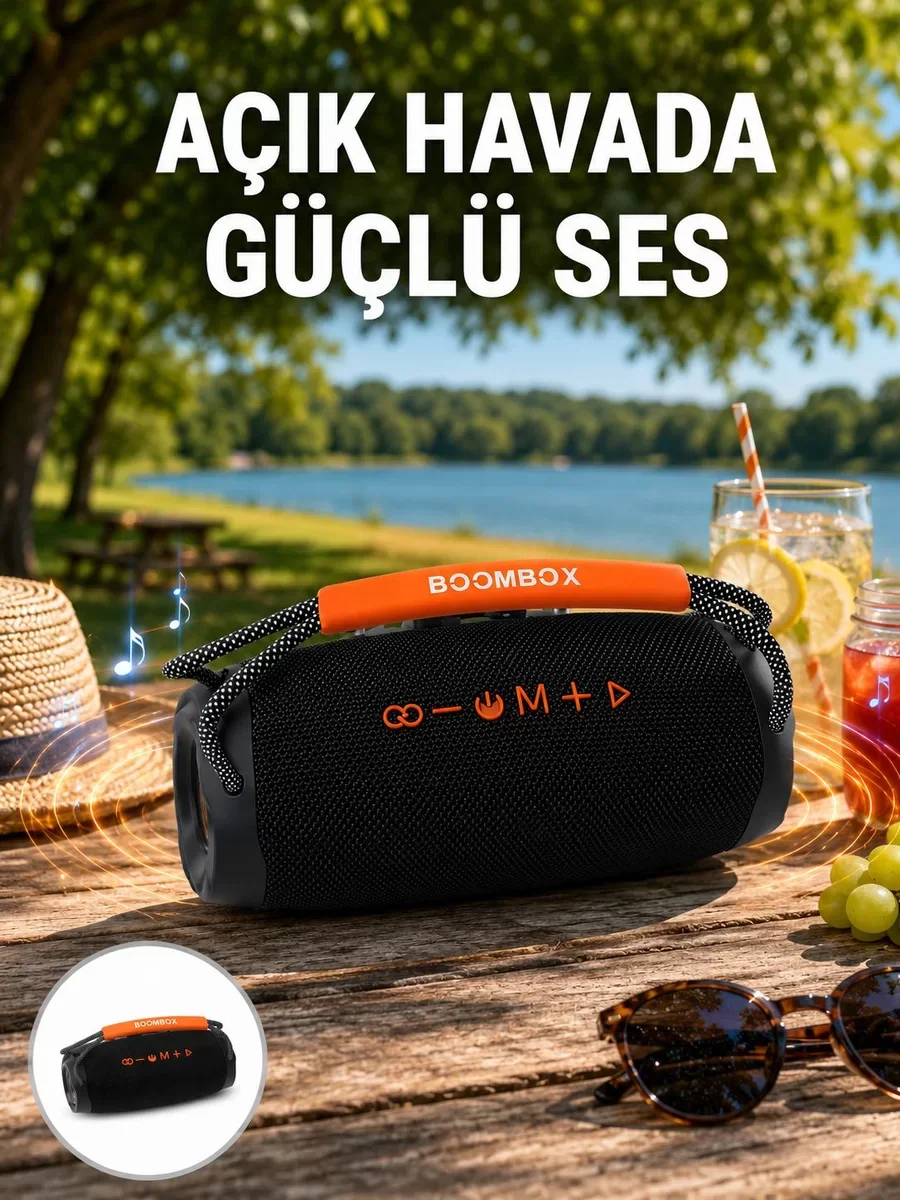 Bluetooth 5.1 Kablosuz Hoparlör Derin Bas RGB Işıklı Yeni Nesil - 20W Ses Gücü