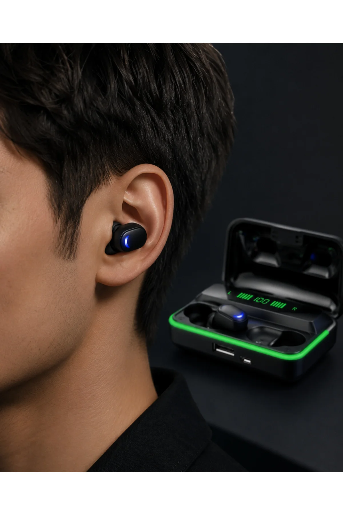 Bluetooth 5.1 Oyuncu Kulaklığı LED Ekranlı Powerbank Kulaklık