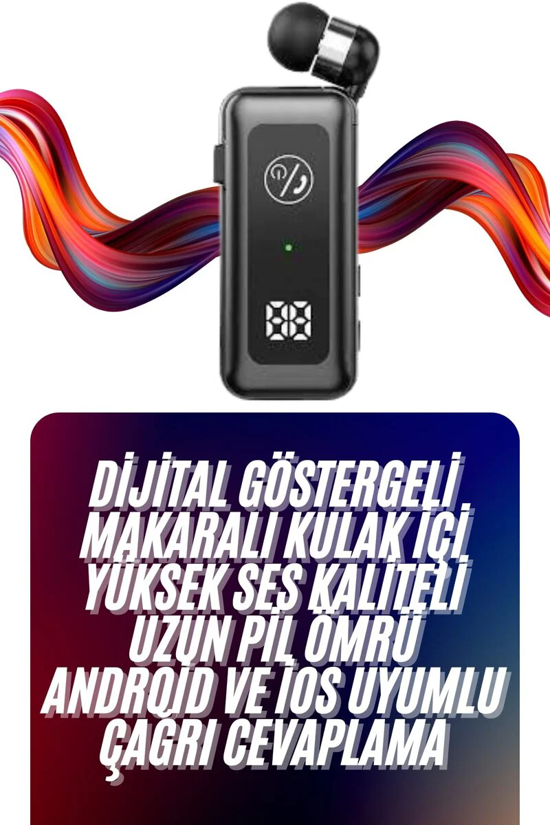 Bluetooth 5.2 Makaralı Kulaklık - TF Kartlı, Güç Göstergeli, 20 Saat Pil Ömrü