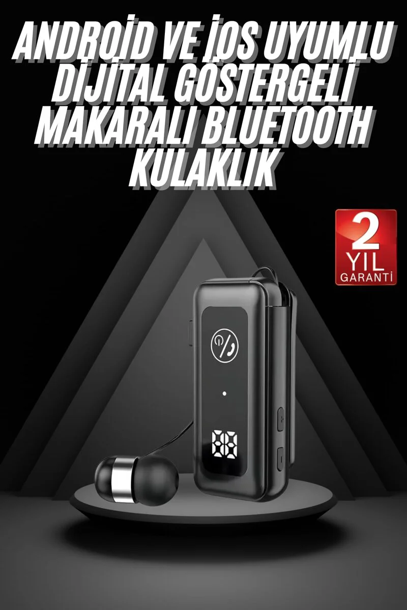Bluetooth 5.2 Makaralı Kulaklık - TF Kartlı, Güç Göstergeli, 20 Saat Pil Ömrü