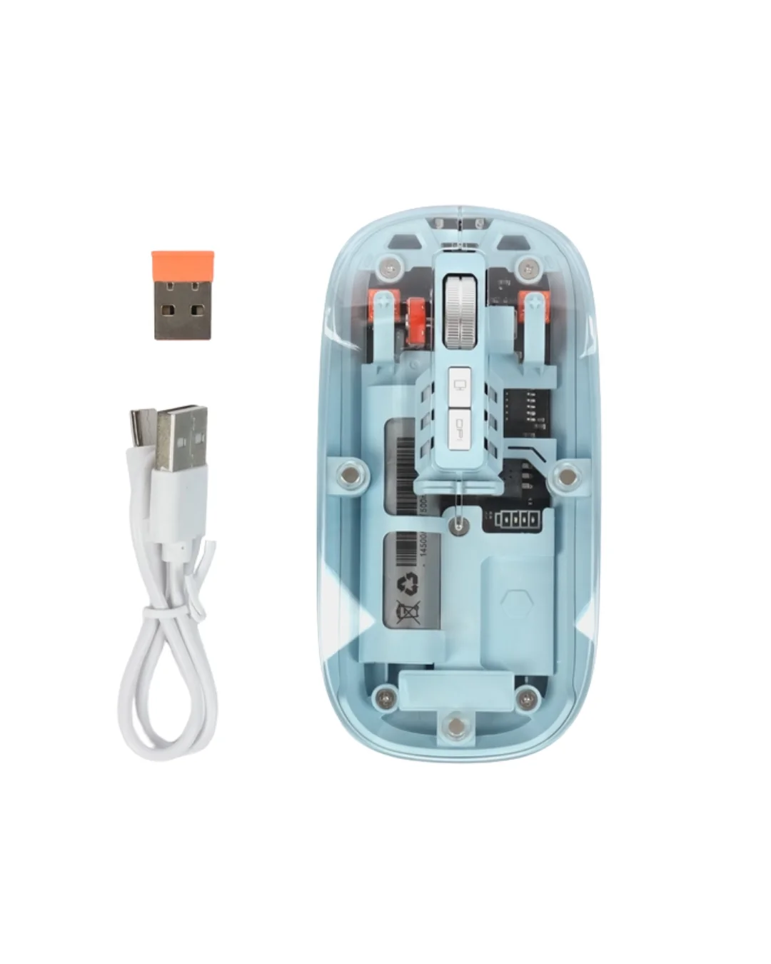 Bluetooth 5.2 ve 2.4G USB Kablosuz Mouse Pilli Mavi Tasarım