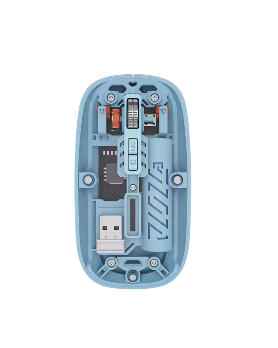 Bluetooth 5.2 ve 2.4G USB Kablosuz Mouse Pilli Mavi Tasarım