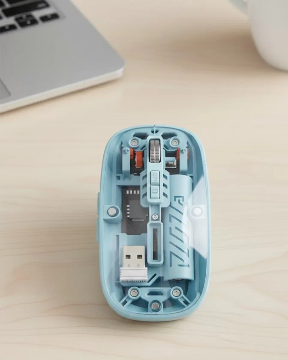 Bluetooth 5.2 ve 2.4G USB Kablosuz Mouse Pilli Mavi Tasarım - Lisinya