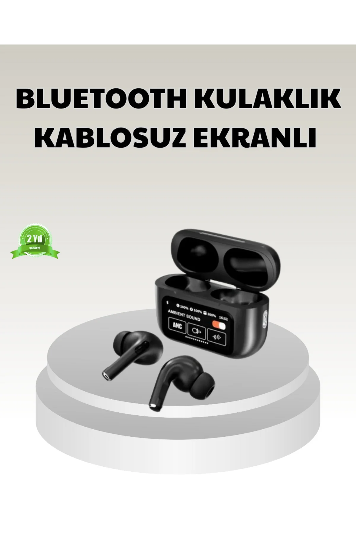 Bluetooth 5.3 Anc Kablosuz Kulaklık – Dokunmatik Kontrol Dijital Ekran Ve Uzun Pil Ömrü