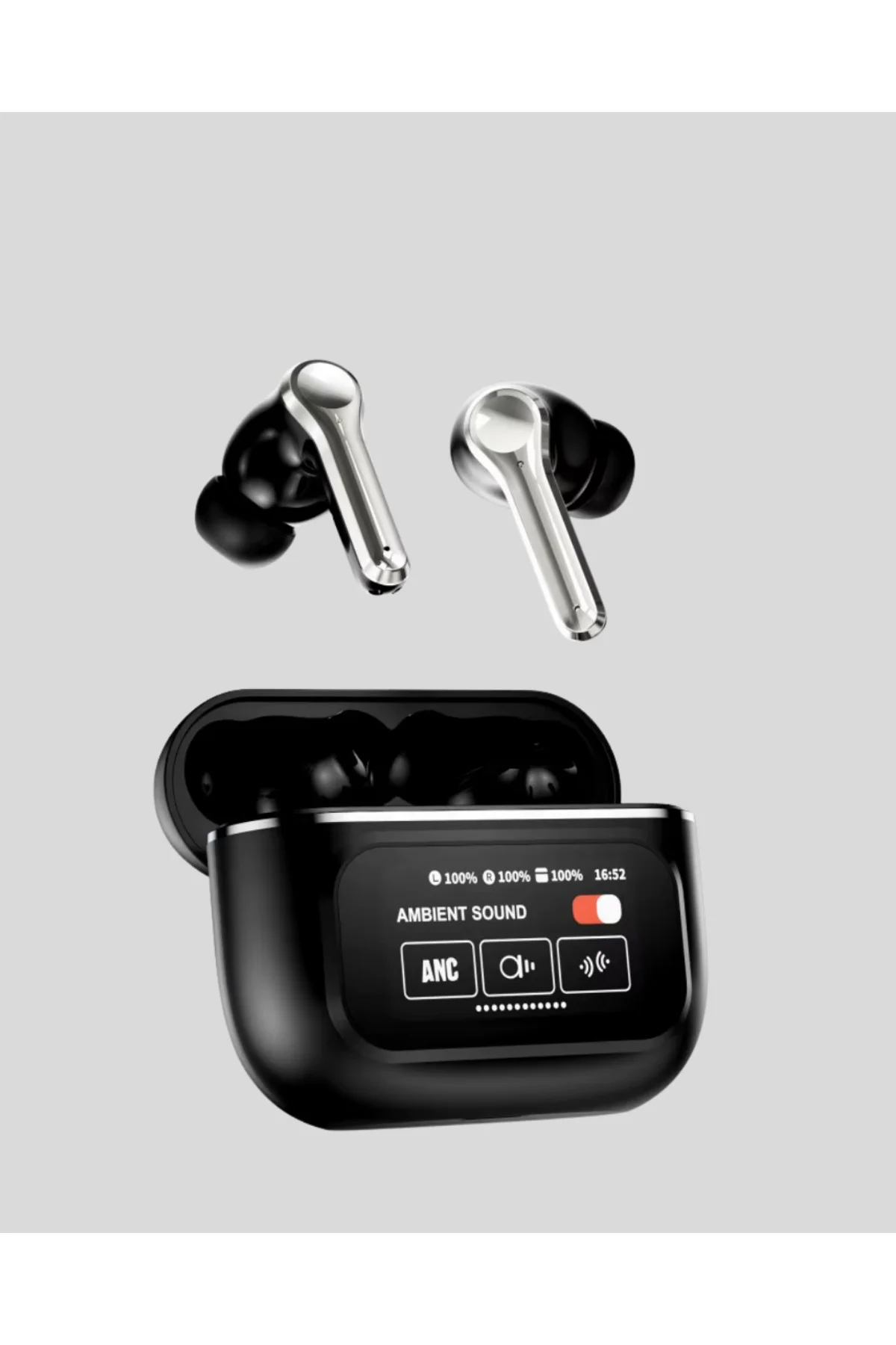 Bluetooth 5.3 ANC Kablosuz Kulaklık – Dokunmatik Kontrol, Dijital Ekran ve Uzun Pil Ömrü
