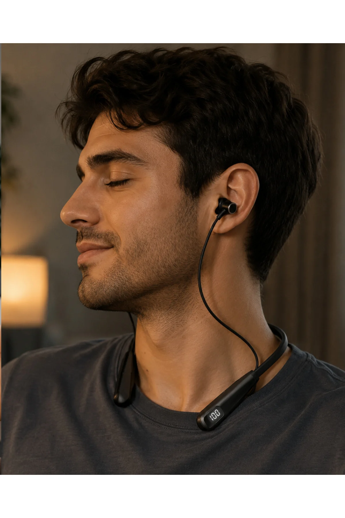 Bluetooth 5.3 Boyun Askılı Kulaklık Düşük Gecikmeli Manyetik Tasa