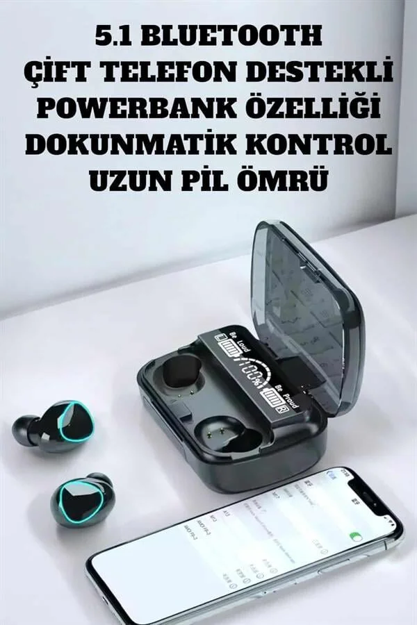 Bluetooth 5.3 Extra Bass Kablosuz Kulaklık - HD Ses, 40 Saat Pil Ömrü, IPX-4