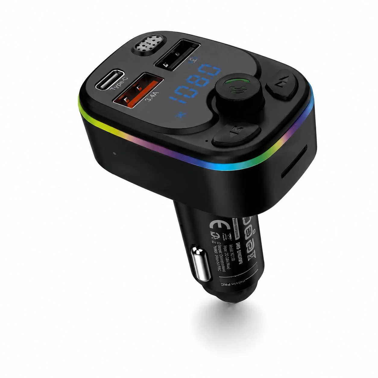 Bluetooth 5.3 Fm Transmitter Pd 20W Şarj Cihazlı Led Ekranlı Rgb Aydınlatmalı Siyah ND1100 Fiyatı, Yorumları ve Özellikleri