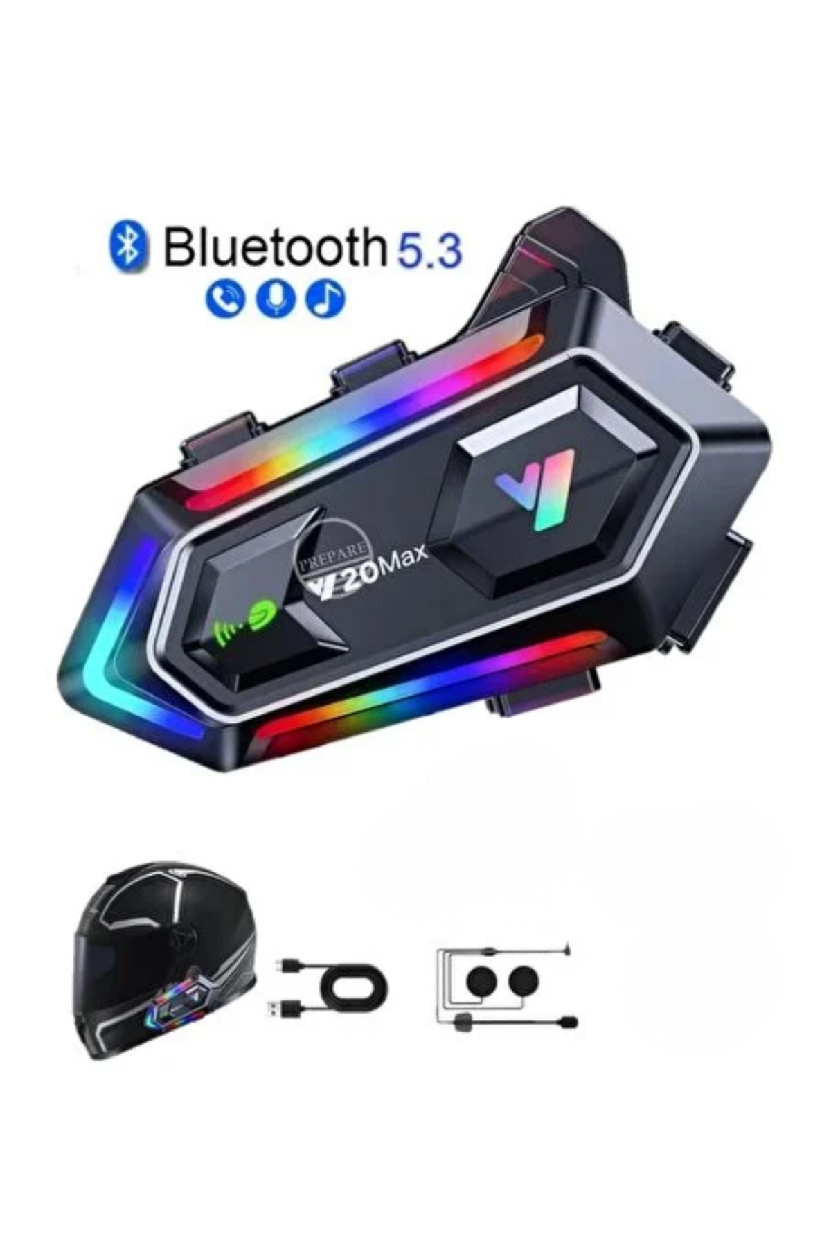 Bluetooth 5.3 Gürültü Engelleyici Kask İçi Intercom 25 Saat Kulla