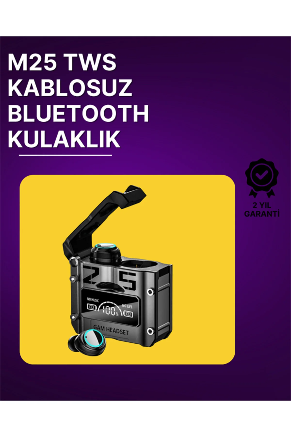 Bluetooth 5.3 Kablosuz Kulaklık | Powerbank Şarj Kutulu | Ultra H