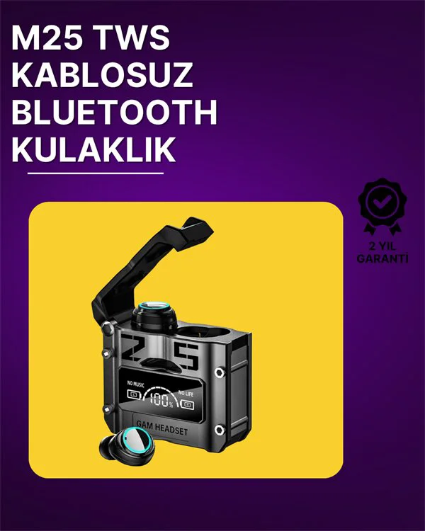 Bluetooth 5.3 Kablosuz Kulaklık - Ultra HD Ses, Powerbank Şarj Kutulu, Aktif Gürültü Engelleme (ANC)