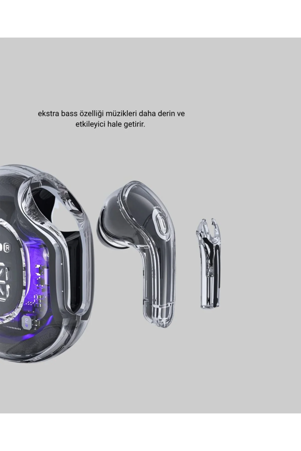 Bluetooth 5.3 Kablosuz Kulaklık 30mm Sürücü LED Ekranlı Mikrofonl