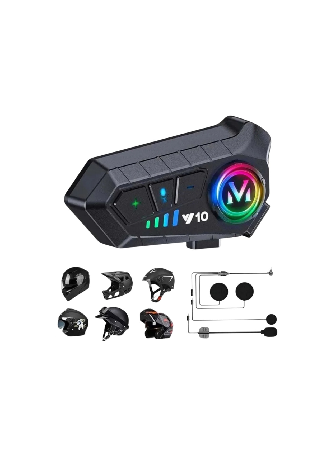 Bluetooth 5.3 Kask İçi Intercom Kulaklık 1000 m Mesafe 1000 mAh -