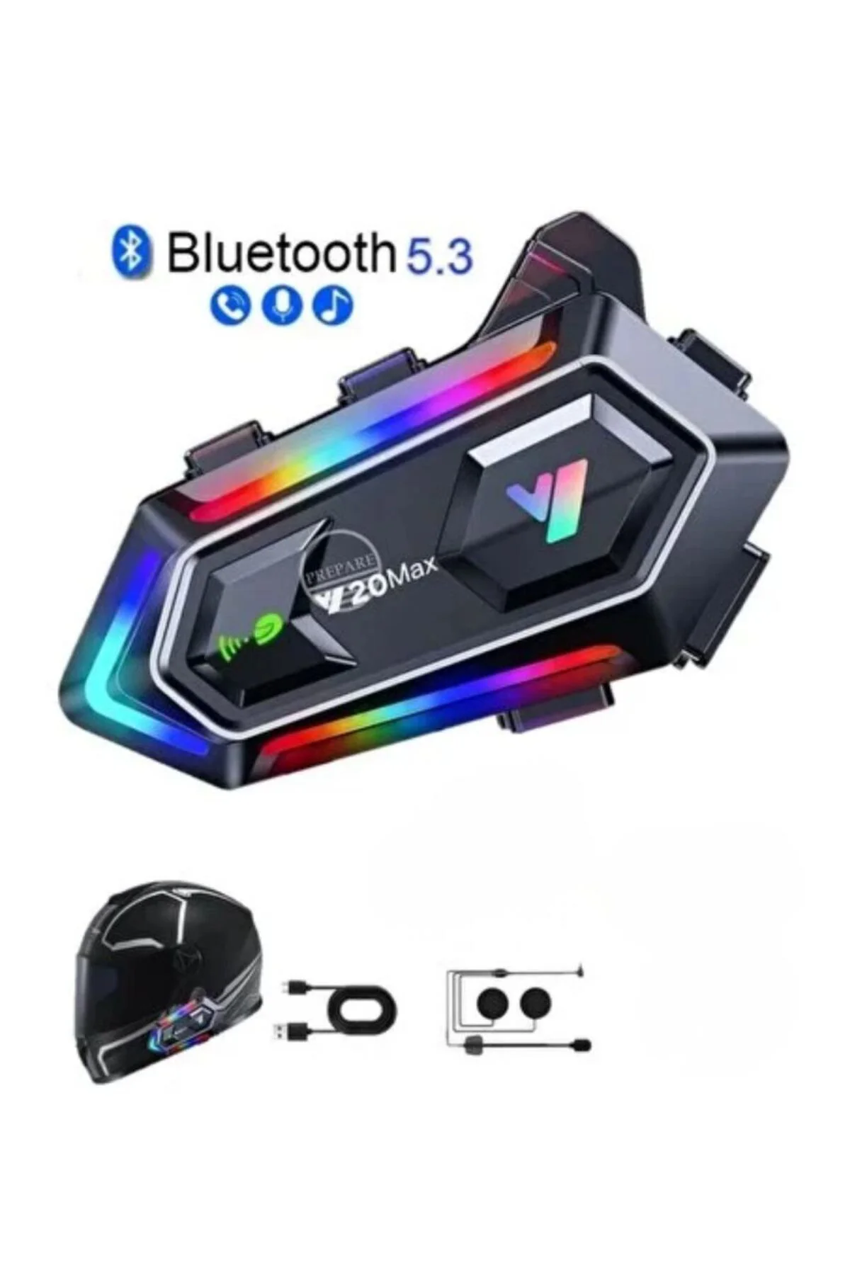 Bluetooth 5.3 Motosiklet Kask Intercom Kulaklık 1000 Metre Bağlantı