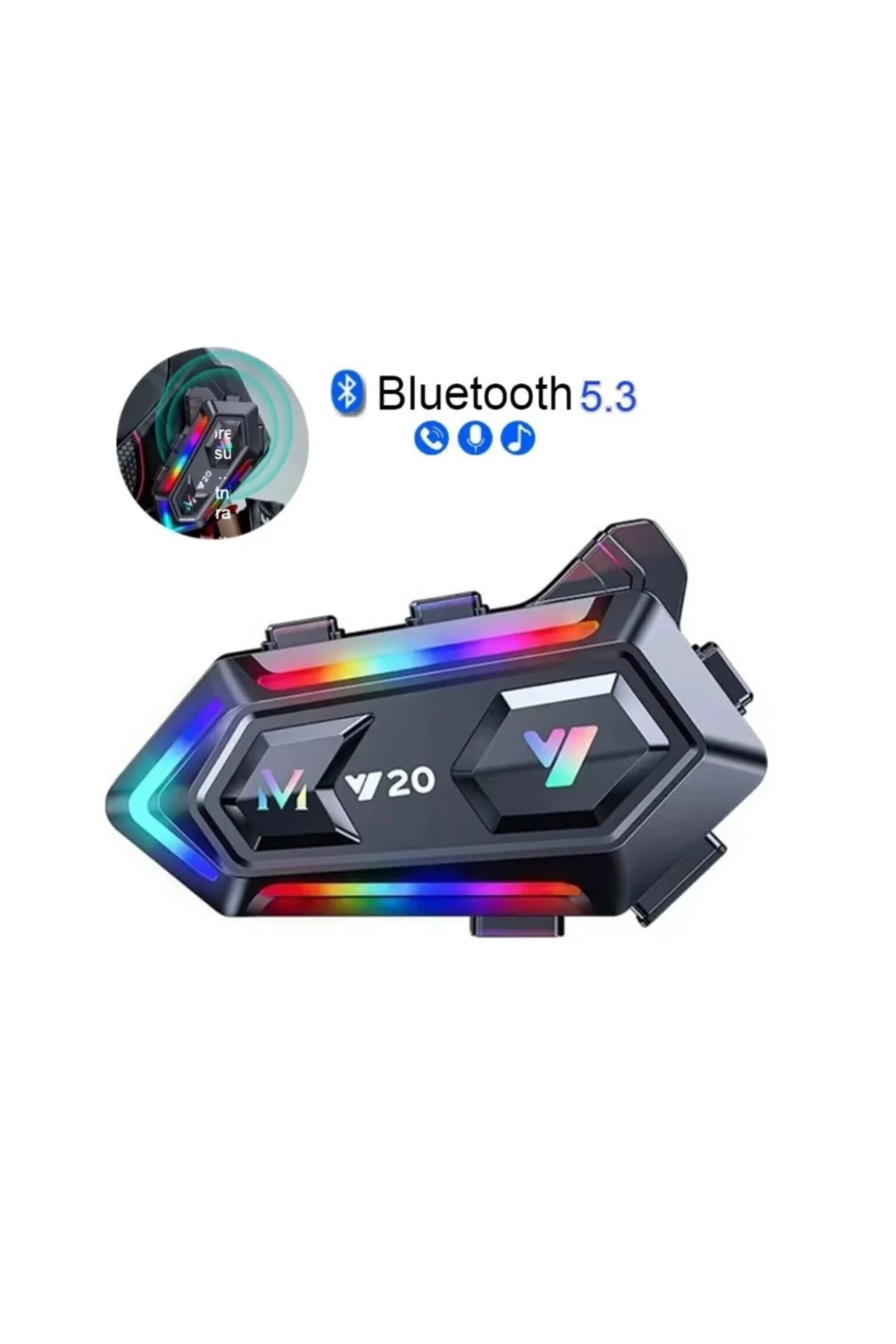 Bluetooth 5.3 Motosiklet Kask Intercom Gürültü Engelleyici Su Geçirmez Kulaklık - Görsel 3