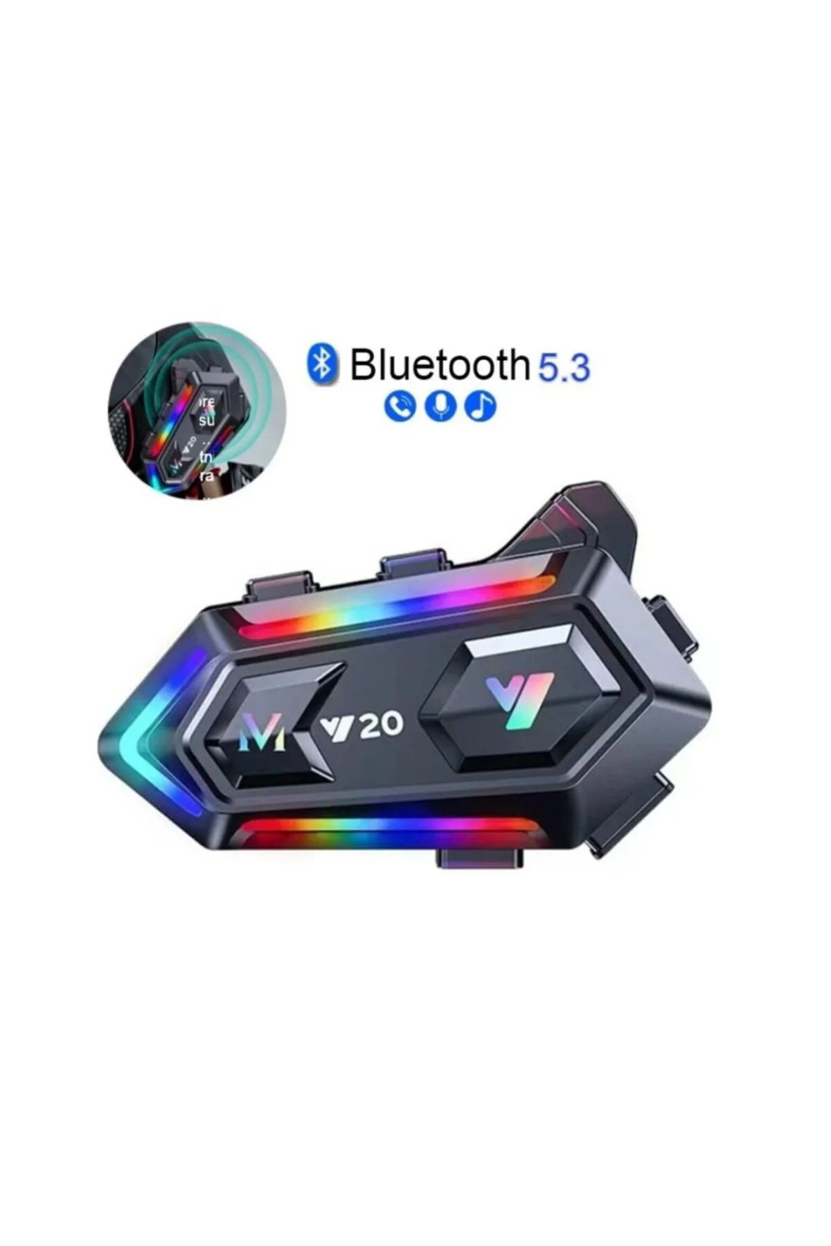 Bluetooth 5.3 Motosiklet Kask Intercom Gürültü Engelleyici Su Geçirmez Kulaklık