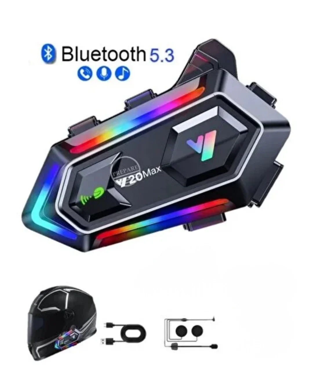 Bluetooth 5.3 Motosiklet Kask Intercom Kulaklık 1000 Metre IPX6 Su Geçirmez