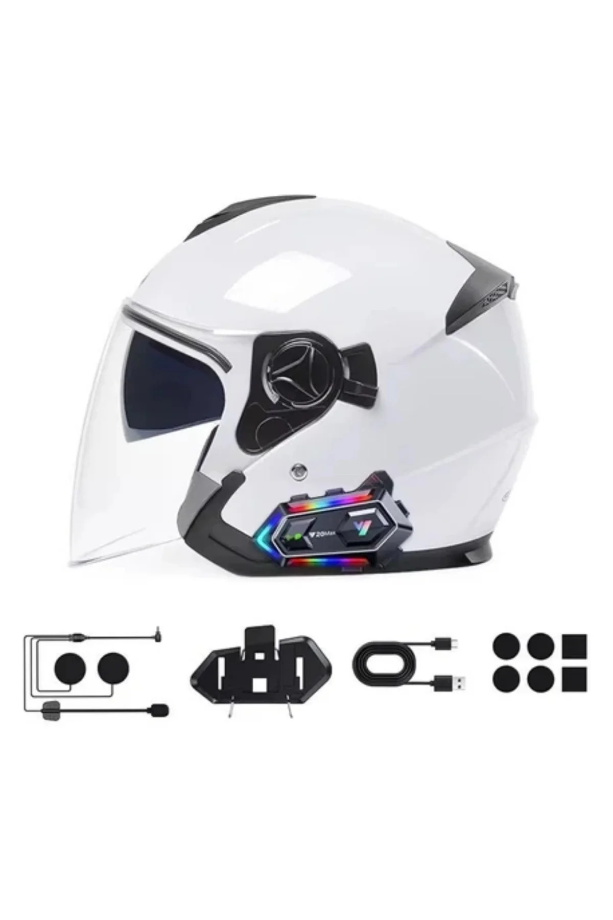 Bluetooth 5.3 Motosiklet Kask Intercom Gürültü Engelleyici Su Geçirmez Kulaklık - Görsel 4