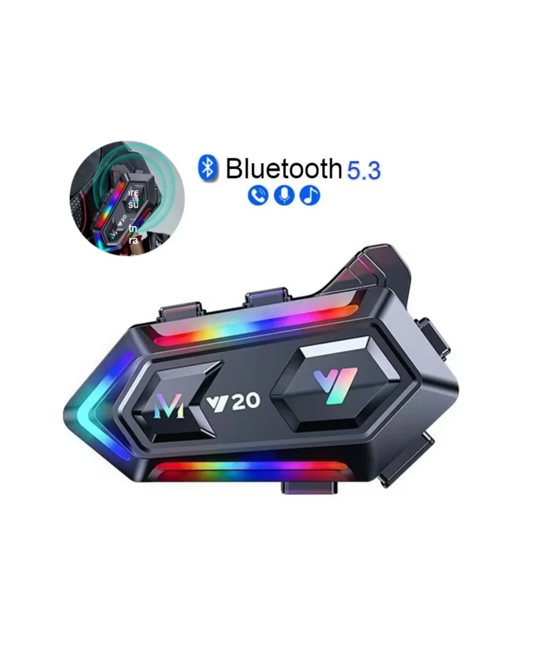 Bluetooth 5.3 Motosiklet Kask Intercom Gürültü Engelleyici Su Geçirmez Kulaklık