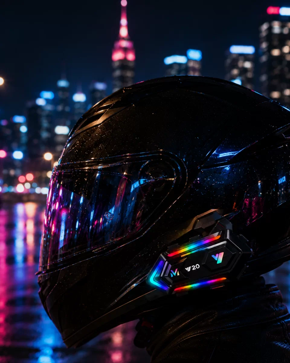 Bluetooth 5.3 Motosiklet Kask Intercom Gürültü Engelleyici Su Geçirmez Kulaklık - 25 Saat Pil Ömrü