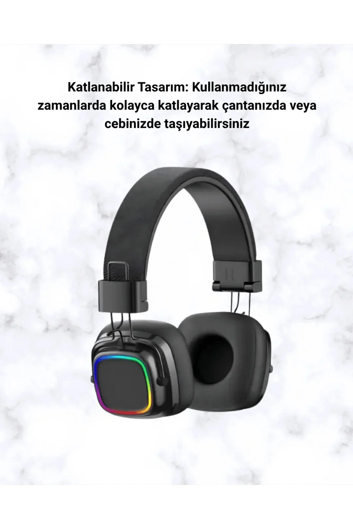 Bluetooth 5.3 Rainbow Işıklı Kulak Üstü Kablosuz Kulaklık Yeni Nesil Bluetooth 5.3 Rainbow Işıklı Kulak Üstü Kablosuz Kulaklık Yeni Nesil