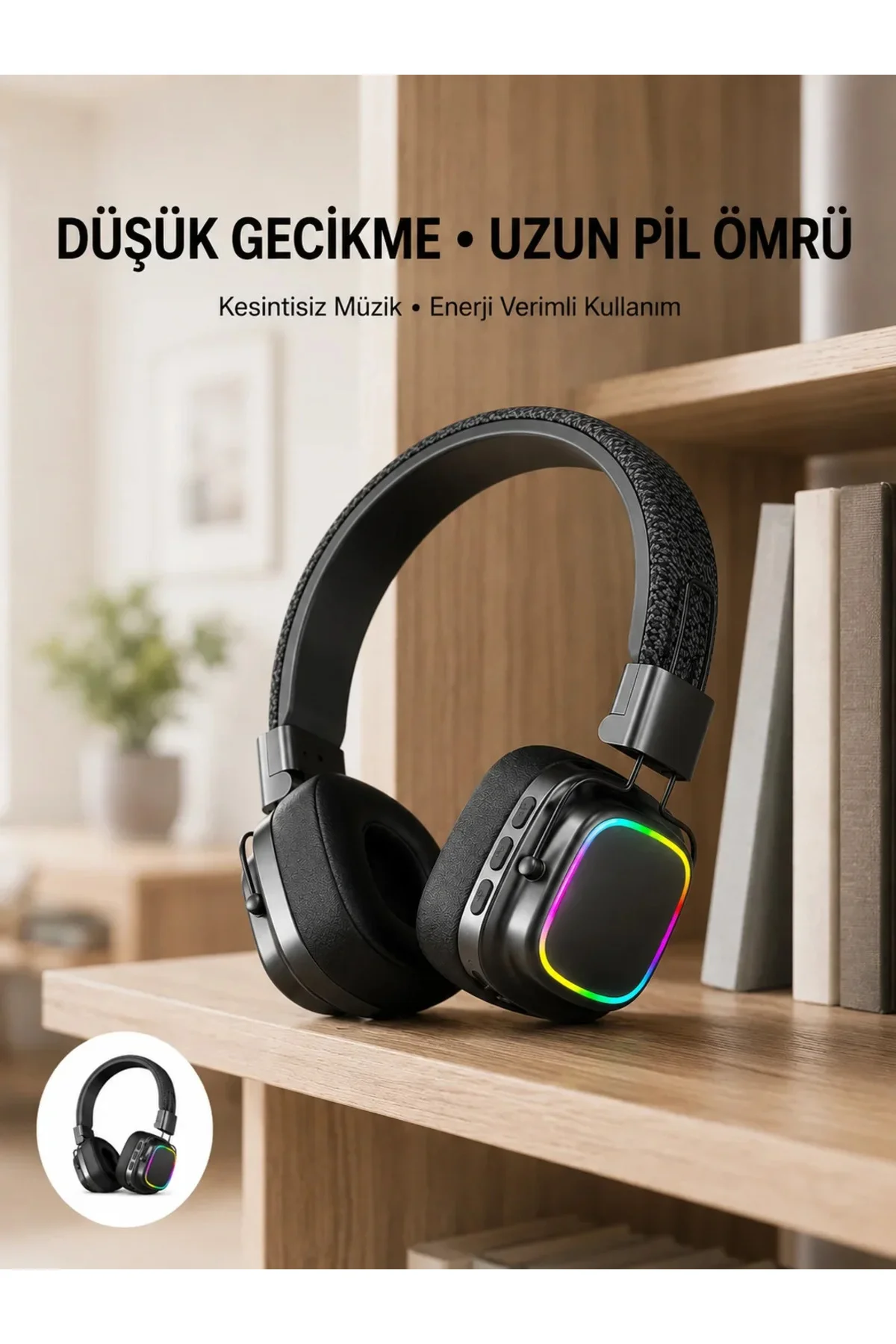 Bluetooth 5.3 Rainbow Işıklı Kulak Üstü Kablosuz Kulaklık Yeni Nesil Bluetooth 5.3 Rainbow Işıklı Kulak Üstü Kablosuz Kulaklık Yeni Nesil